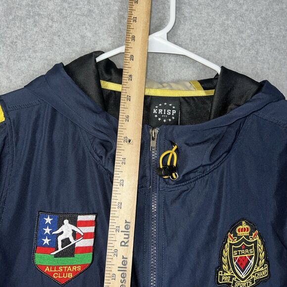 Krisp NYC All StarsMens Small Colorblock Heavy Sweatshirt  Hoodie w/Patches - Picture 6 of 8